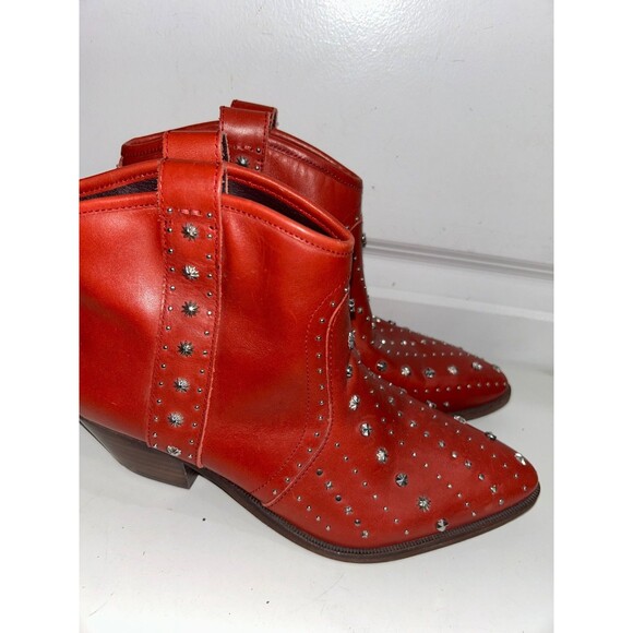 Sam Edelman Women’s Brian Red Studded Ankle Boots size 7.5 - Picture 3 of 10